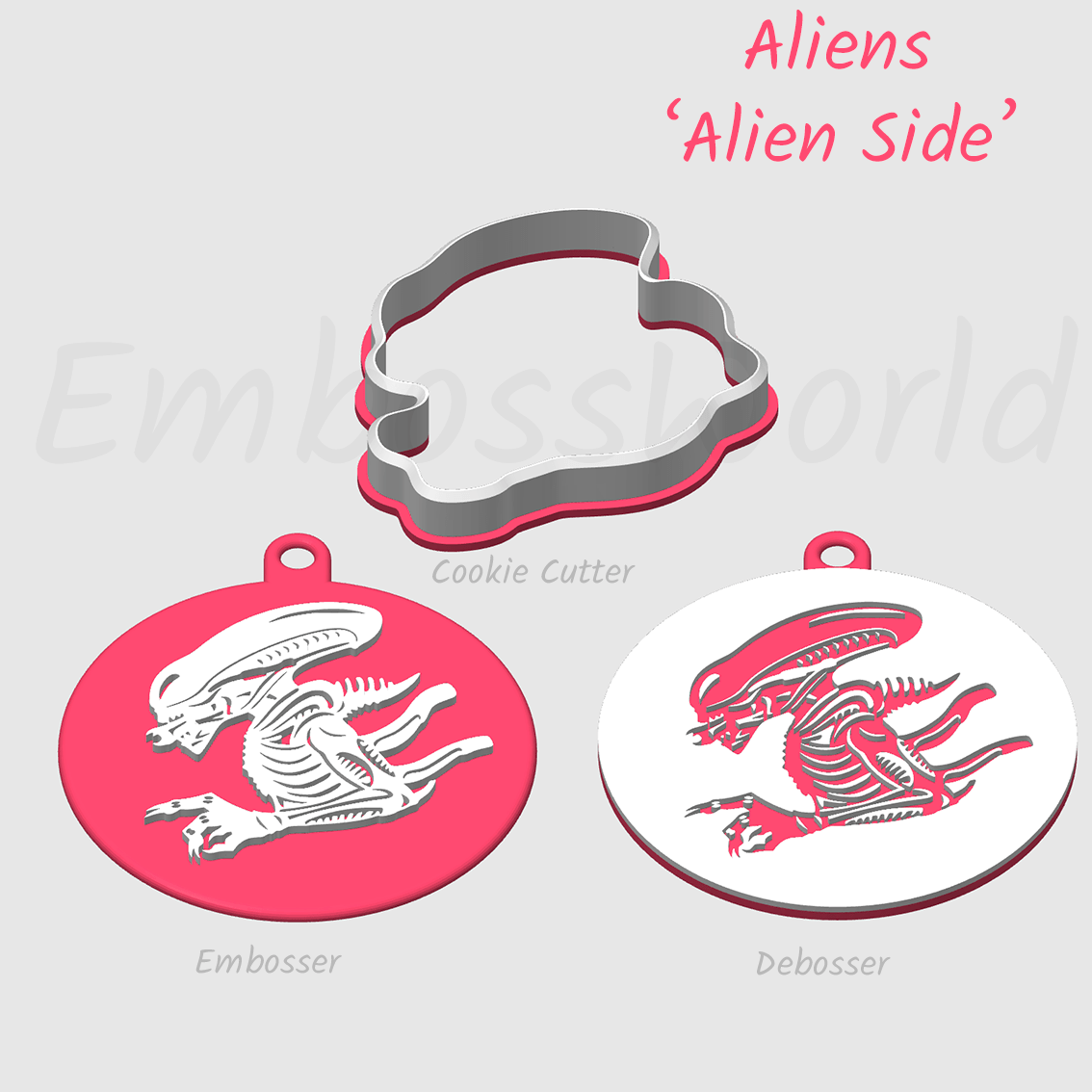 Alien Side Profile embosser debosser and cookie cutter