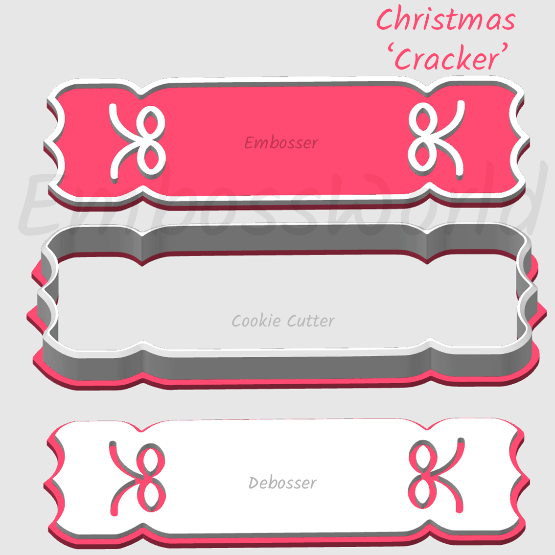 Christmas Cracker embosser debosser and cookie cutter