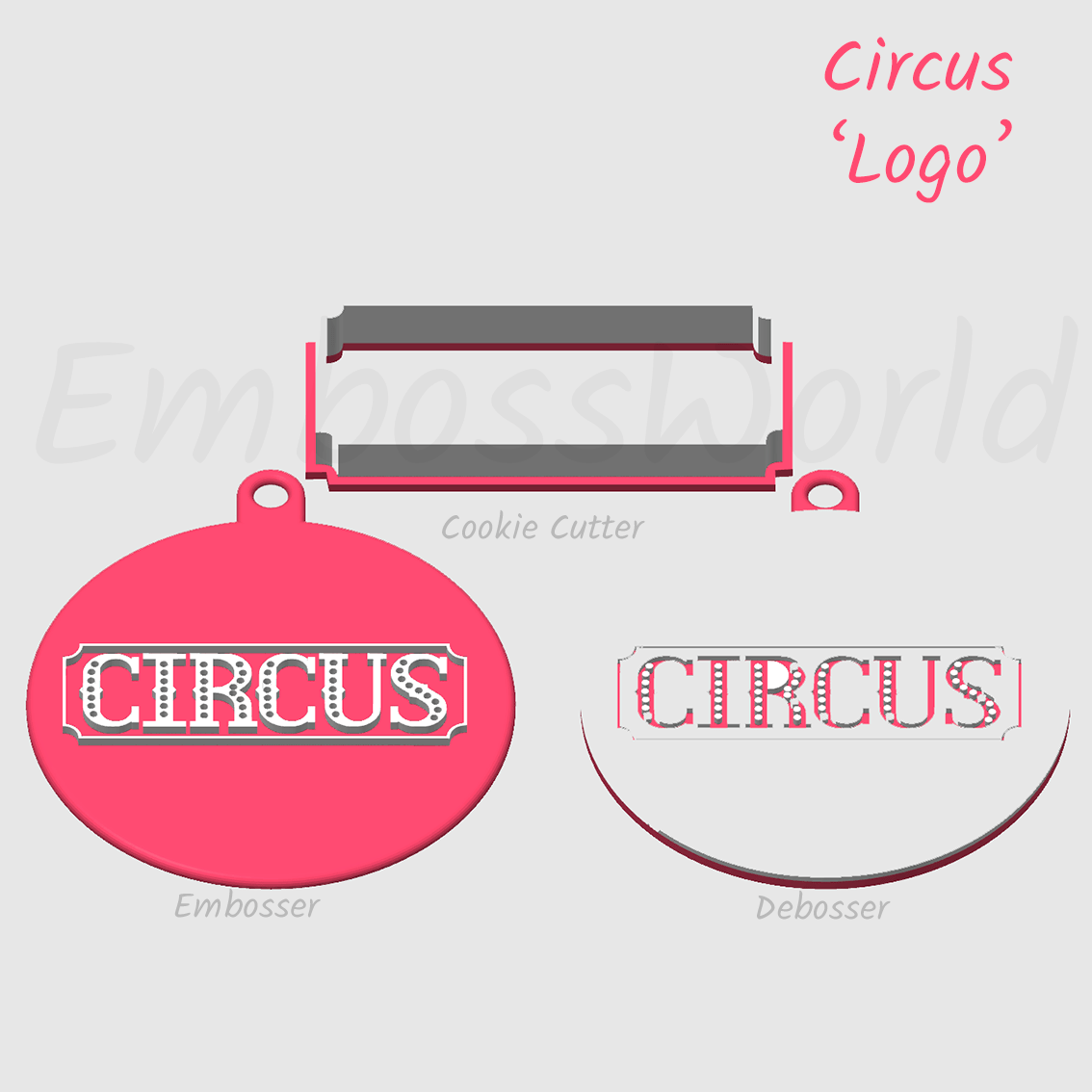 Circus Logo embosser debosser and cookie cutter
