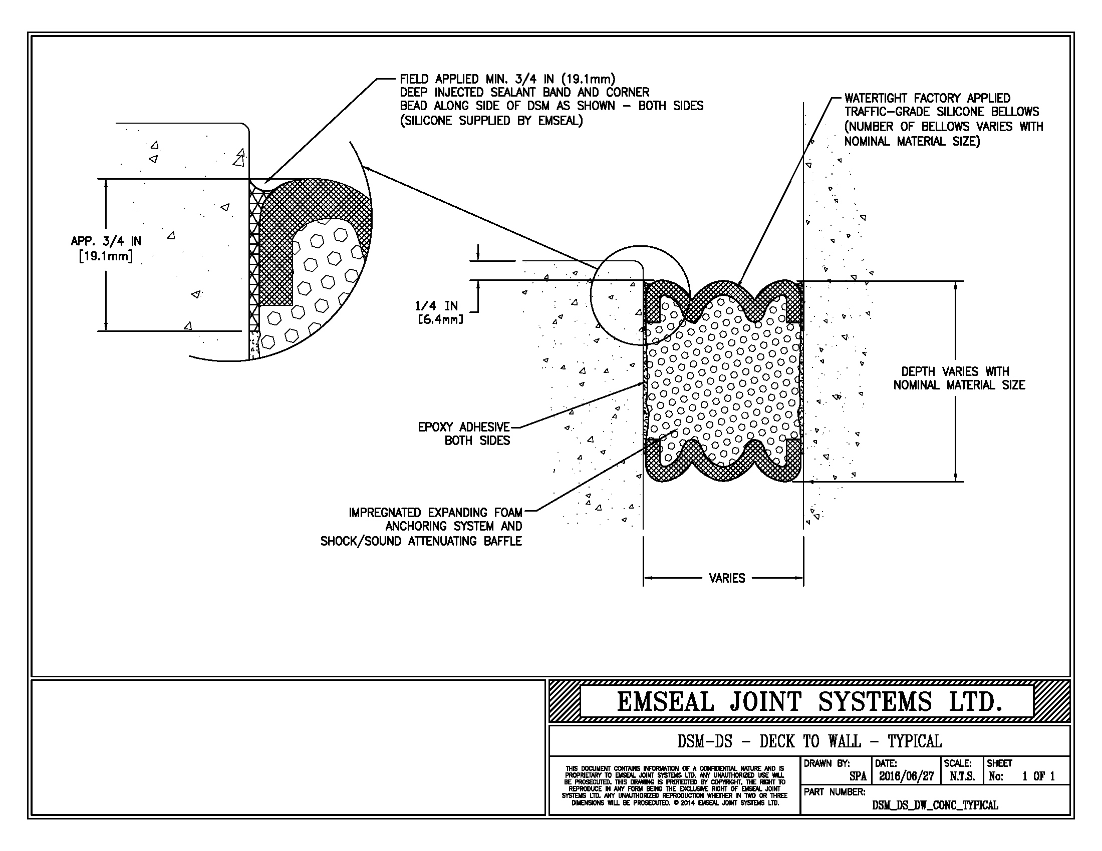 Dsm Ds Double Faced Pre Compressed Expansion Joint From Emseal