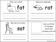 Words that rhyme with at, a printable book