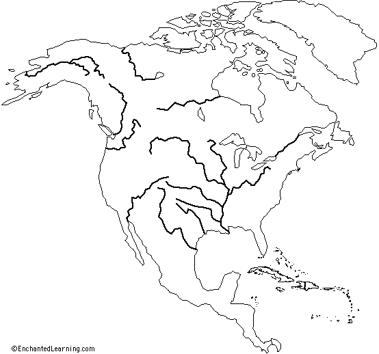 Blank Map Of North America With Rivers Map.GIF
