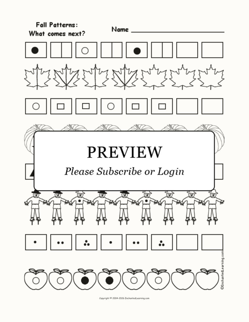 Fall Pattern Worksheet - Landscape Photo Collection - Mobile Quality
