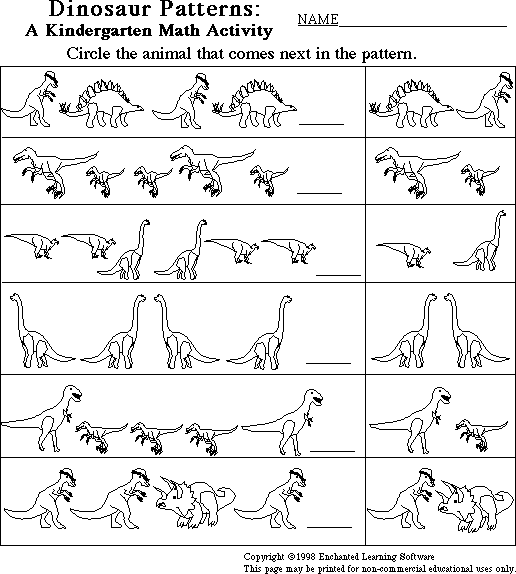 Learn some tips so you can help your fourth grader in math. Dinosaur Patterns Enchanted Learning