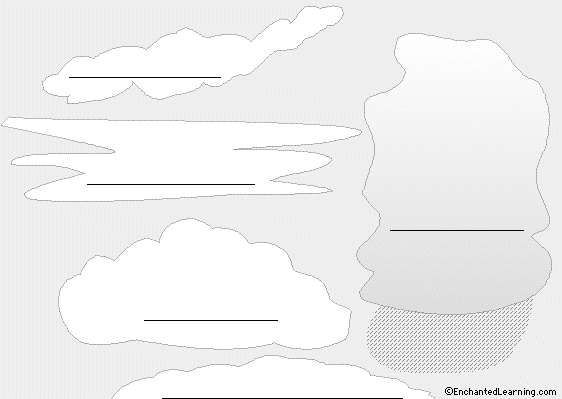 From earth's core to the solar system, our second grade earth and space science worksheets cover a universe of topics. Label The Clouds Simple Version Printout Enchantedlearning Com