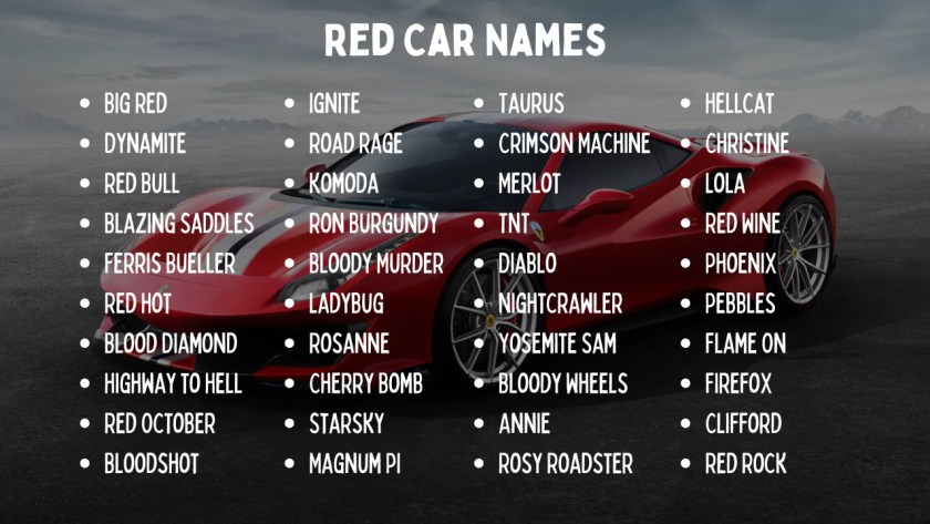 Red Car Names