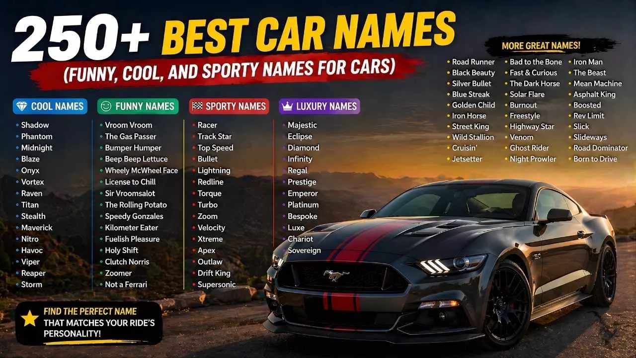 Best Car Names lists