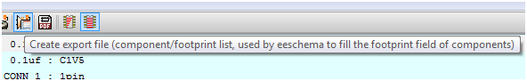 Screenshot of Creating Export File in CvPCB