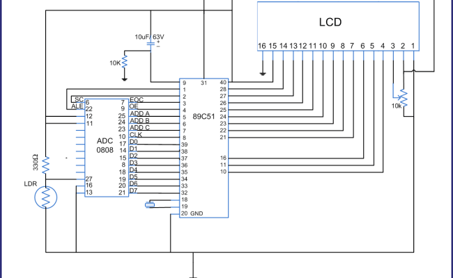 How To Interface LDR With ADC0808 Using Interrupt Clock From 8051 Microcontroller (AT89C51 ...