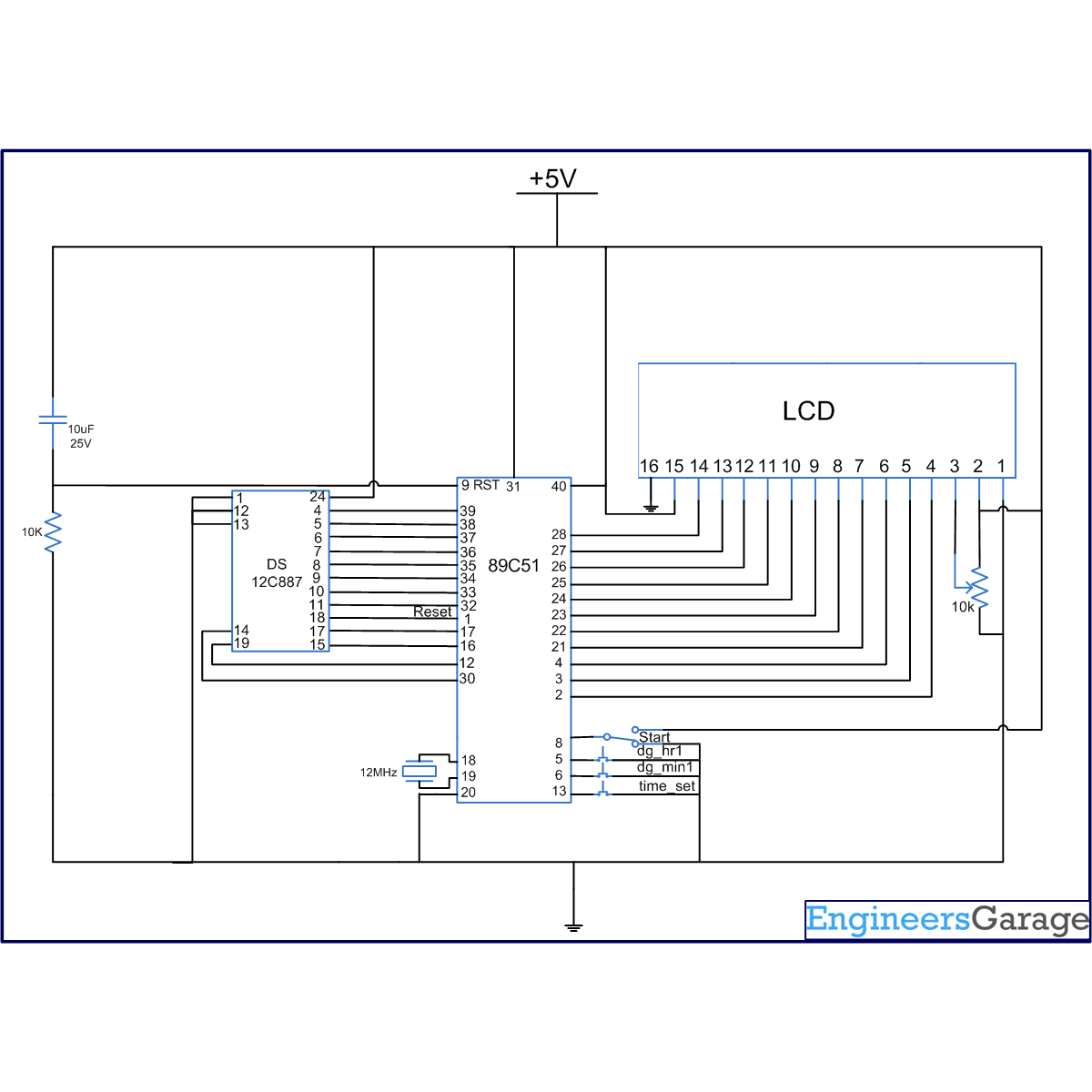 Draw Clock Circuit Of 8051 Microcontroller Circuit Diagram