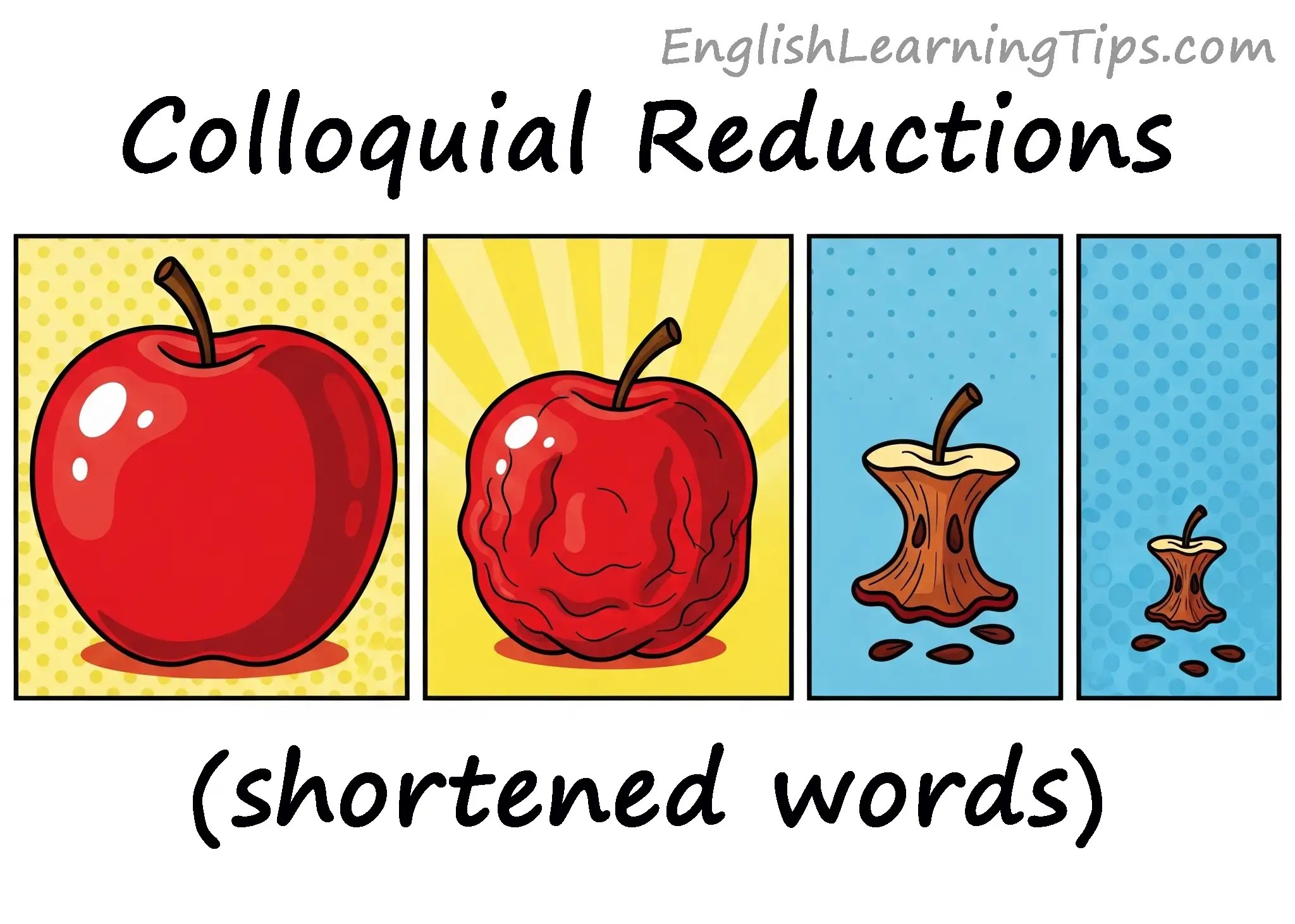 Colloquial reductions or contractions in english