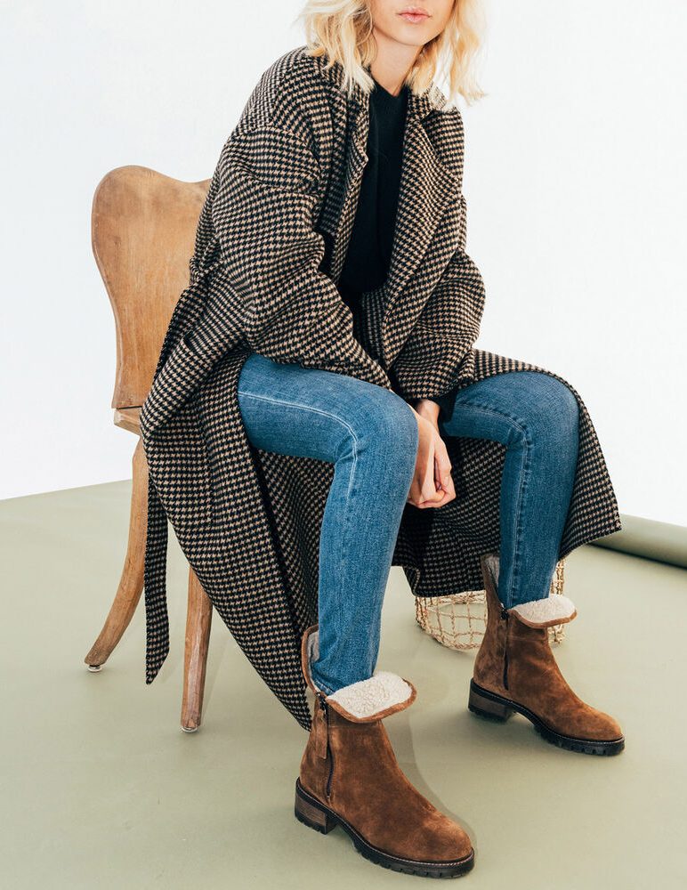 bottines fourrées daim