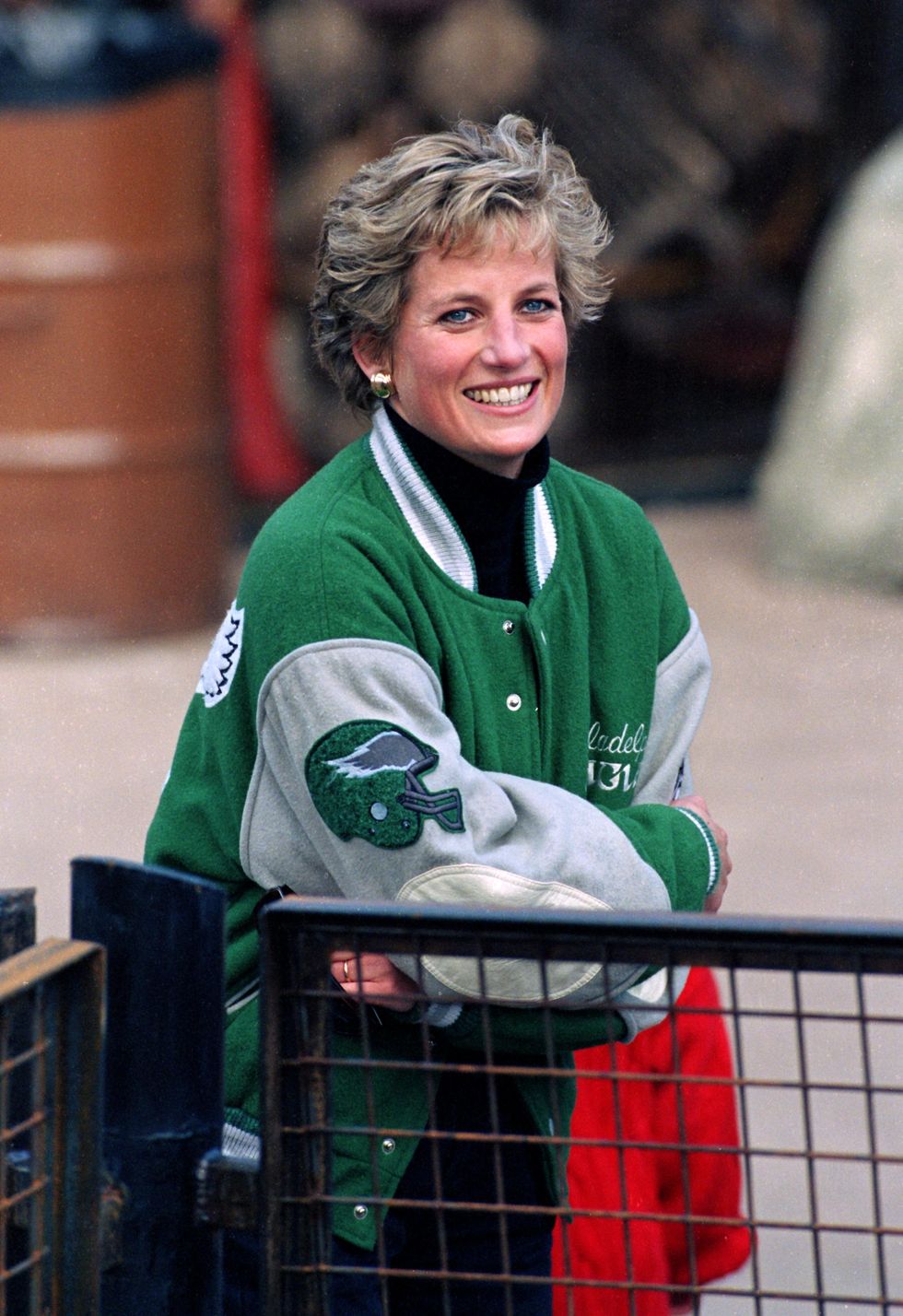 Lady Diana portant son blouson Teddy