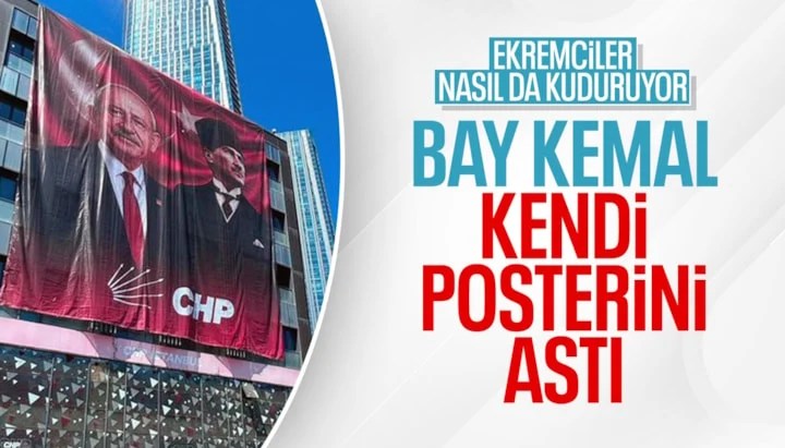 CHP İstanbul İl Başkanlığı'nda poster krizi! Kılıçdaroğlu posterleri binaya asıldı
