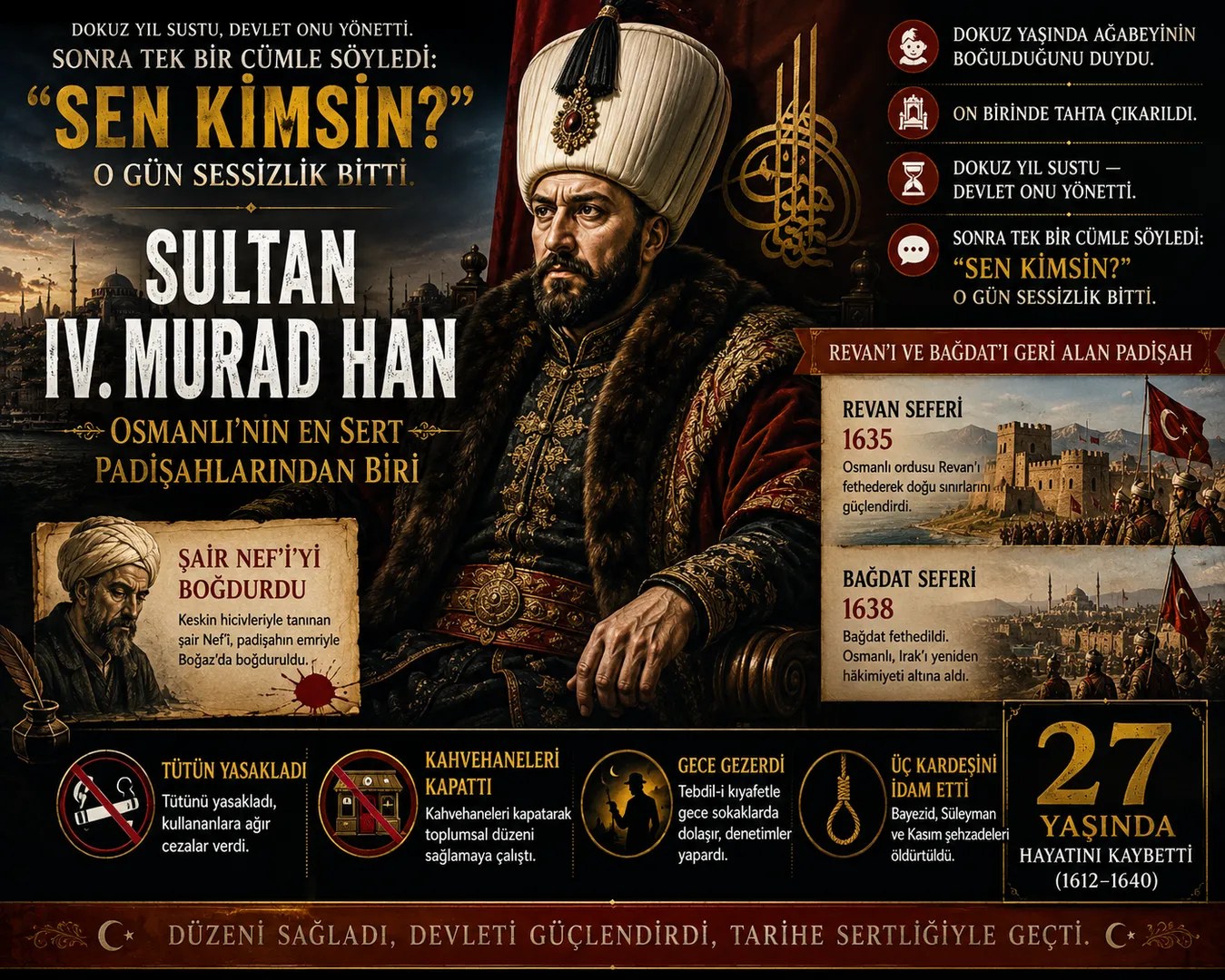 IV. Murad Kimdir? Revan ve Bağdat Fatihi Sultan Murad'ın Sert Yönetimi