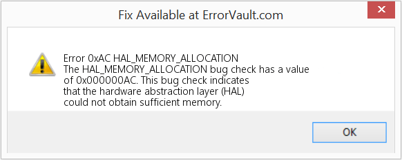 The i/o device error prevents you from accessing the files on your hard . How To Fix Error 0xac Hal Memory Allocation The Hal Memory Allocation Bug Check Has A Value Of 0x000000ac This Bug Check Indicates That The Hardware Abstraction Layer Hal Could Not Obtain Sufficient Memory