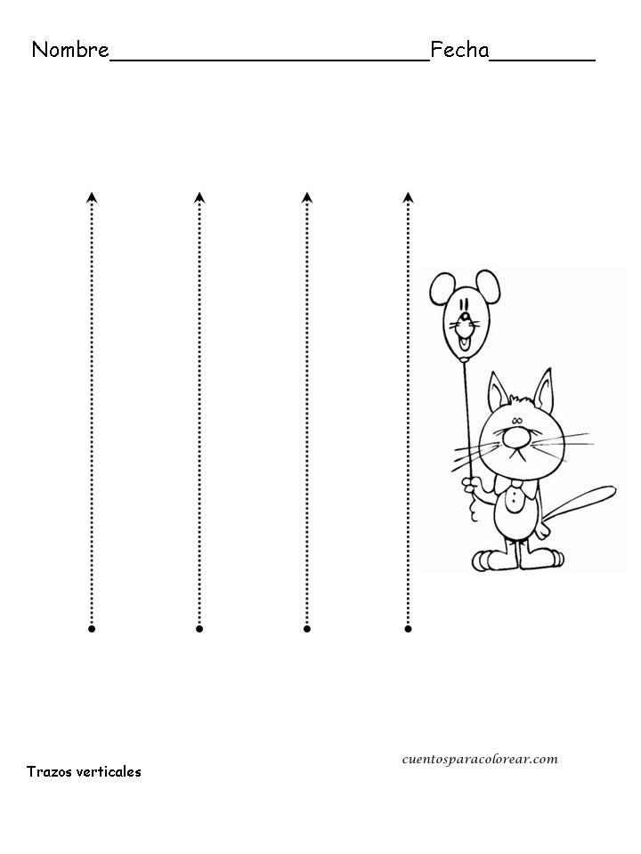 Imágenes de laberintos fáciles para niños para imprimir en preescolar y primaria a color o blanco y negro. Grafomotricidad. Trazos Verticales