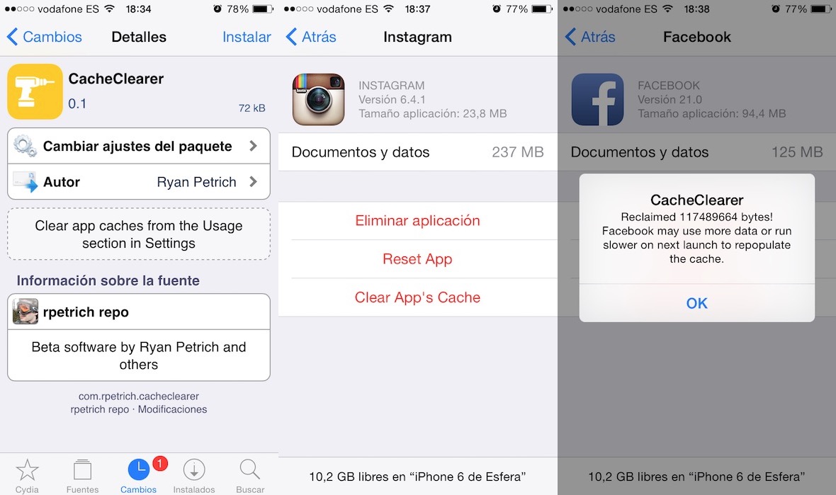 CacheClearer Cydia