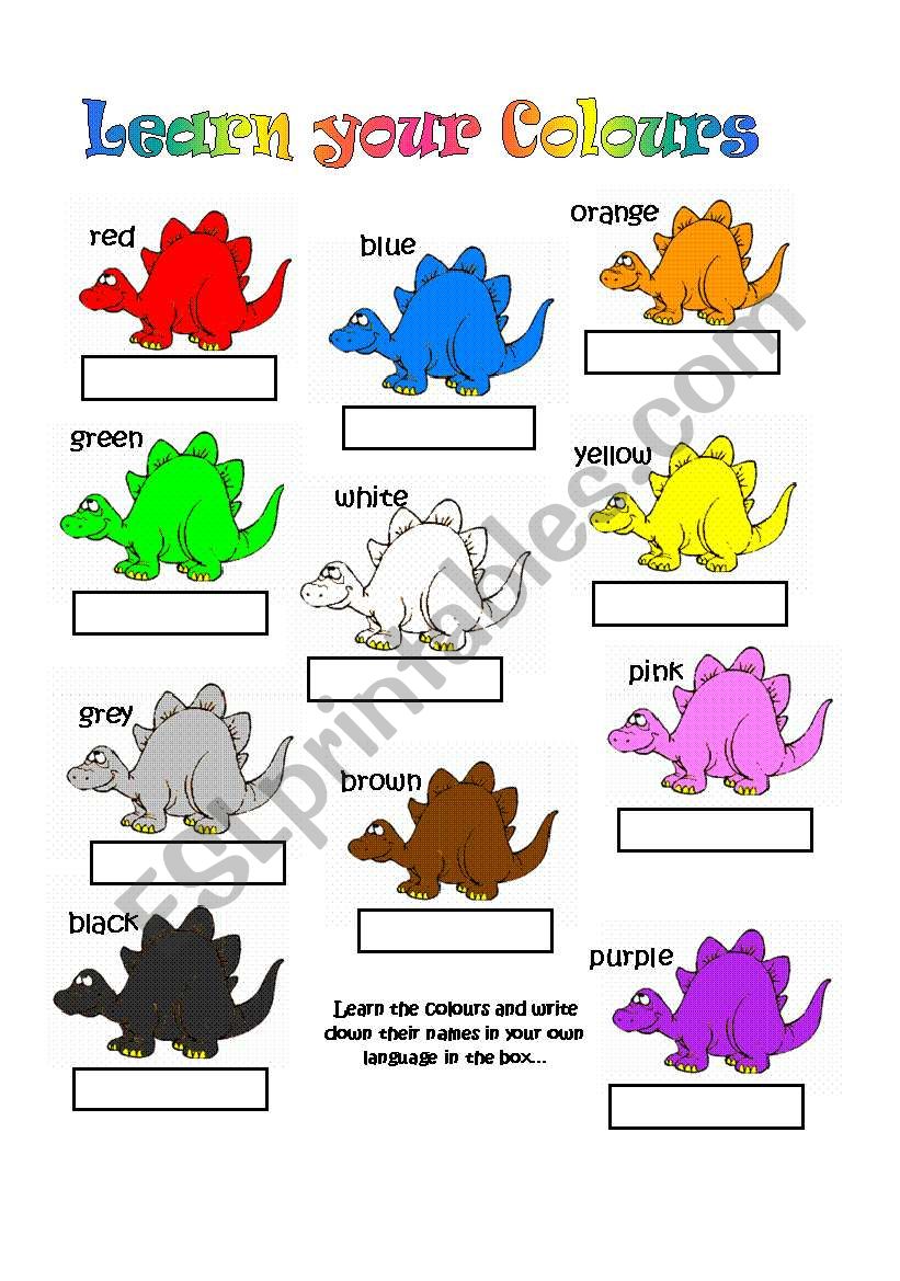 Browse learning colors worksheet for pre k resources on teachers pay teachers, a marketplace trusted by millions of teachers for . Learn Your Colours This Is A Very Simple Worksheet Designed To Help Children Learn Independently Esl Worksheet By Elowe