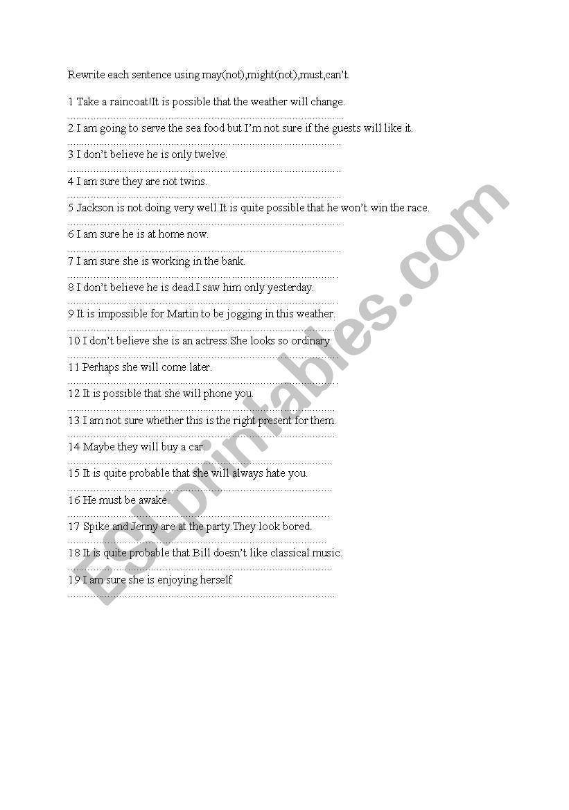 modals of speculation esl worksheet by yildizelvan