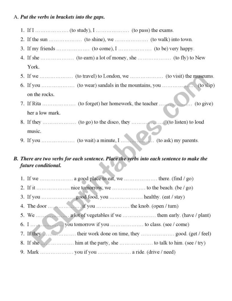 First Conditional Future Esl Worksheet By Ladyorca - Best Vintage Patterns in Retina
