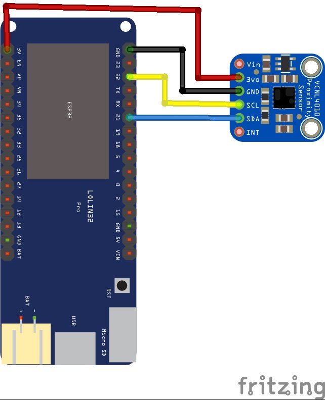 ESP32 and VCNL4010 proximity and ambient light sensor example ESP32