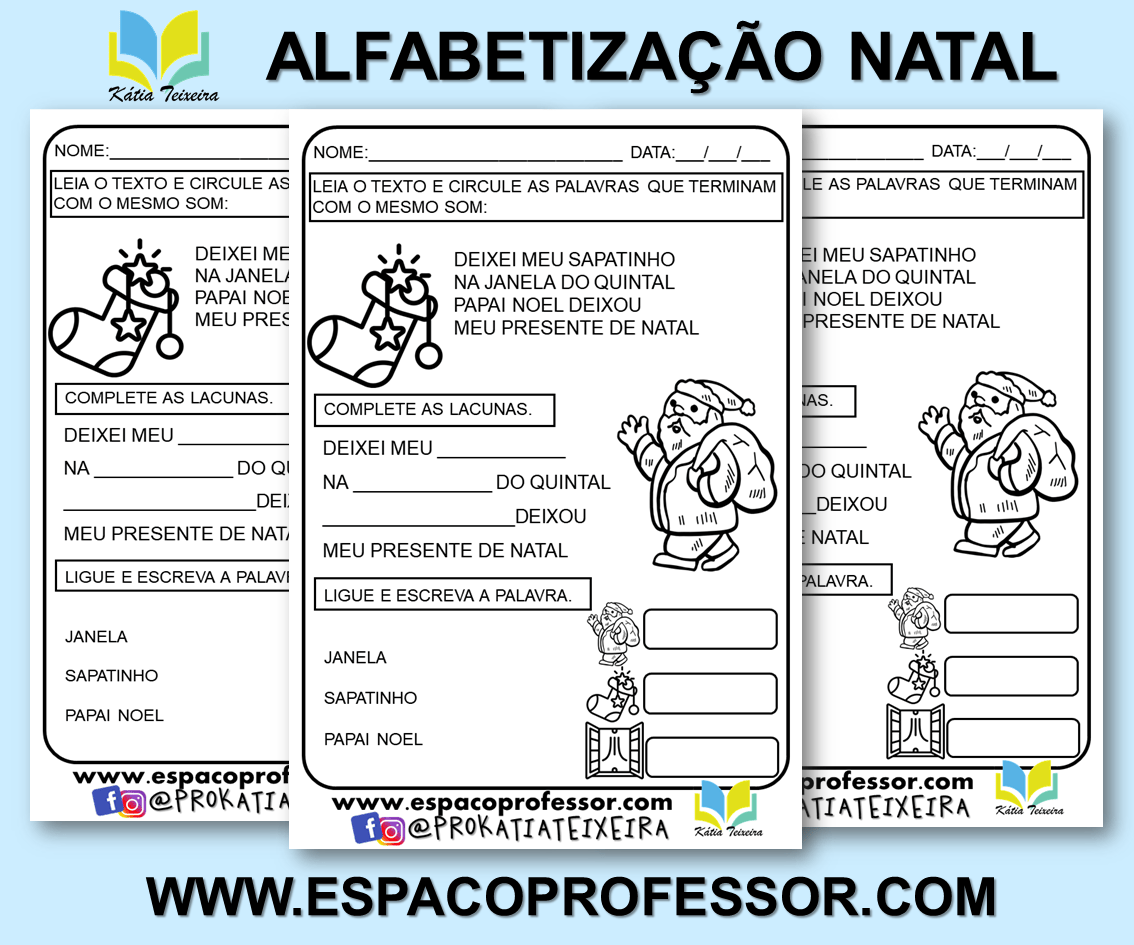 Atividades de natal para imprimir - atividade de alfabetização