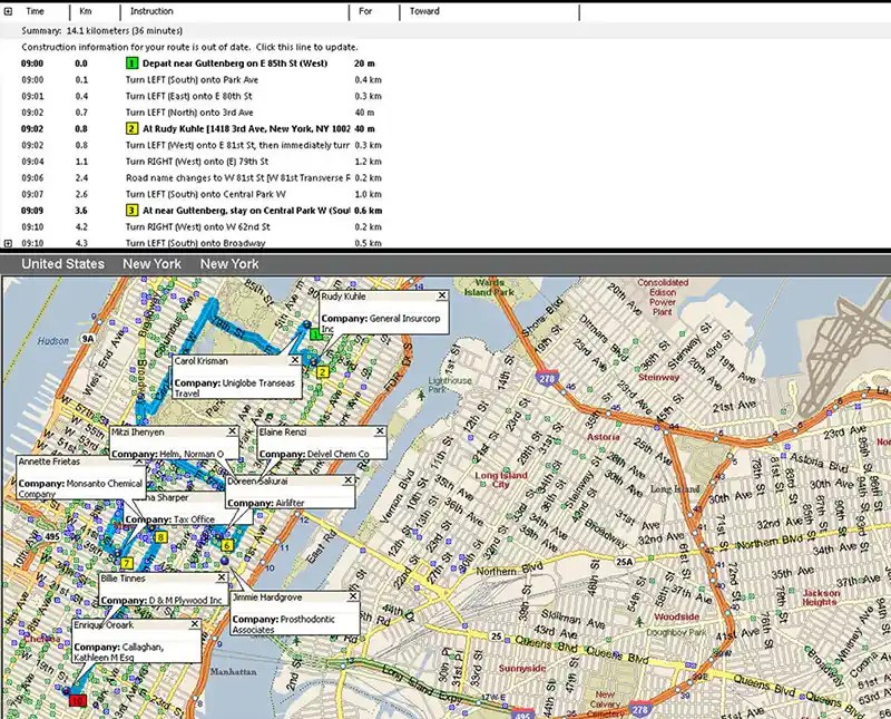 Mappoint Routing Map.