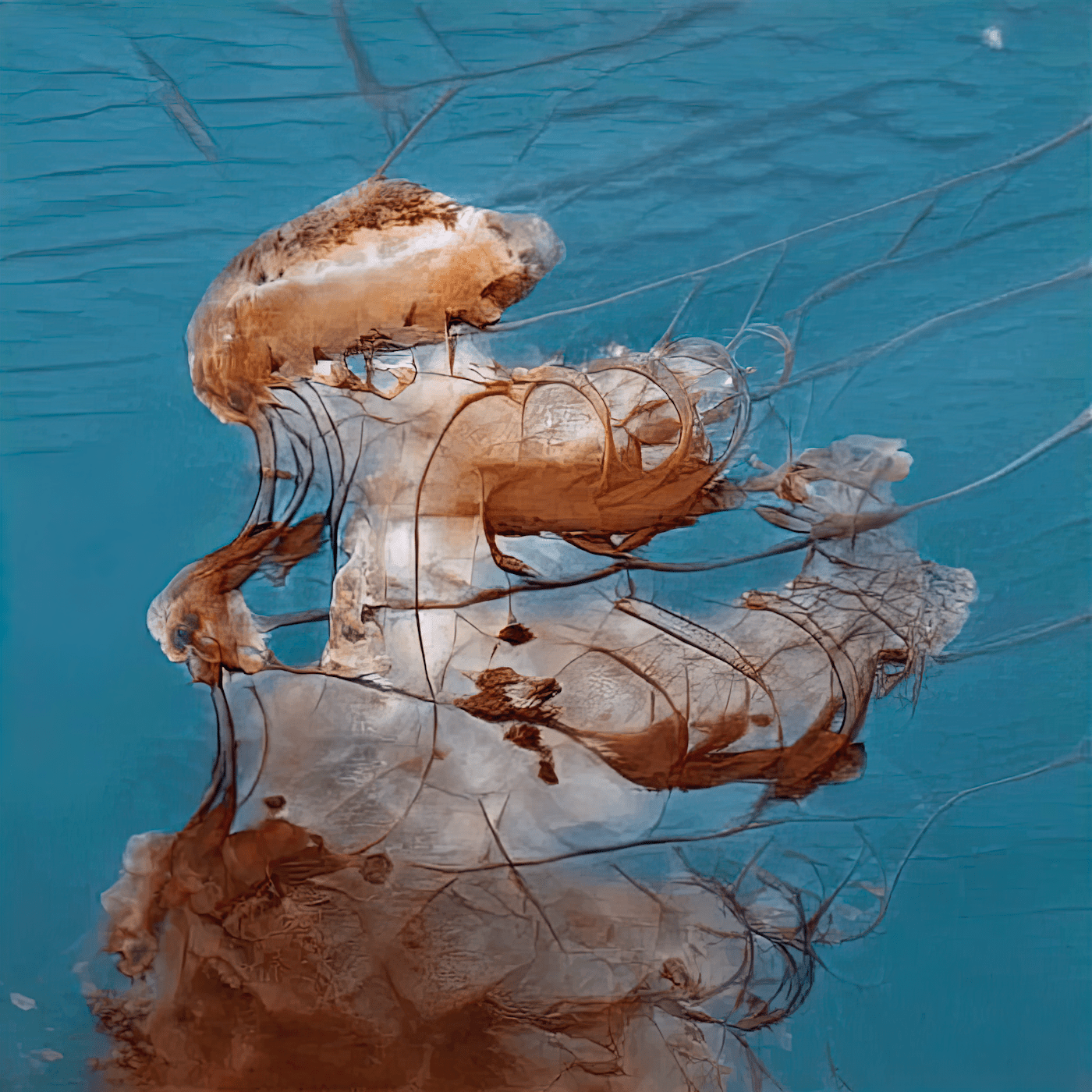 This jellyfish does not exist, GAN generated specimens of jellyfish, a project made with Sofia Crespo as part of the ETOPIA_ 2020 residency program - www.thisjellyfishdoesnotexist.com ©Entangled Others Studio