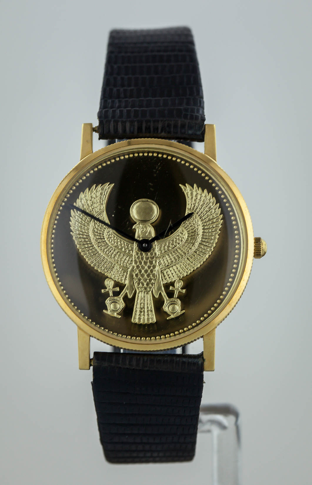 18K Gold Egyptian Golden Falcon, Franklin Mint, Swiss Watch