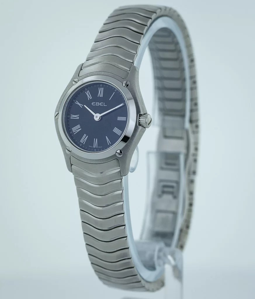 Ebel Classic Wave Ladies, Stainless Steel, Black Dial, Quartz, EB
