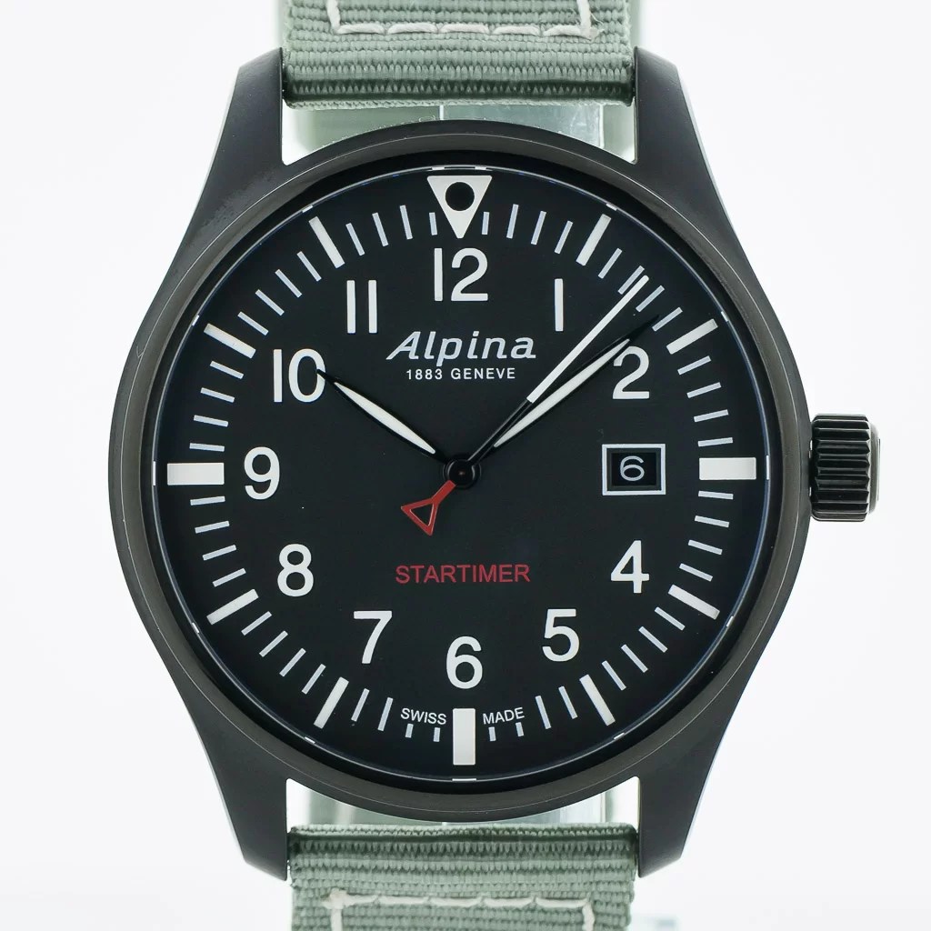 Alpina Startimer Pilot, Ref AL-240B4FBS6, Mens, PVD Black Steel