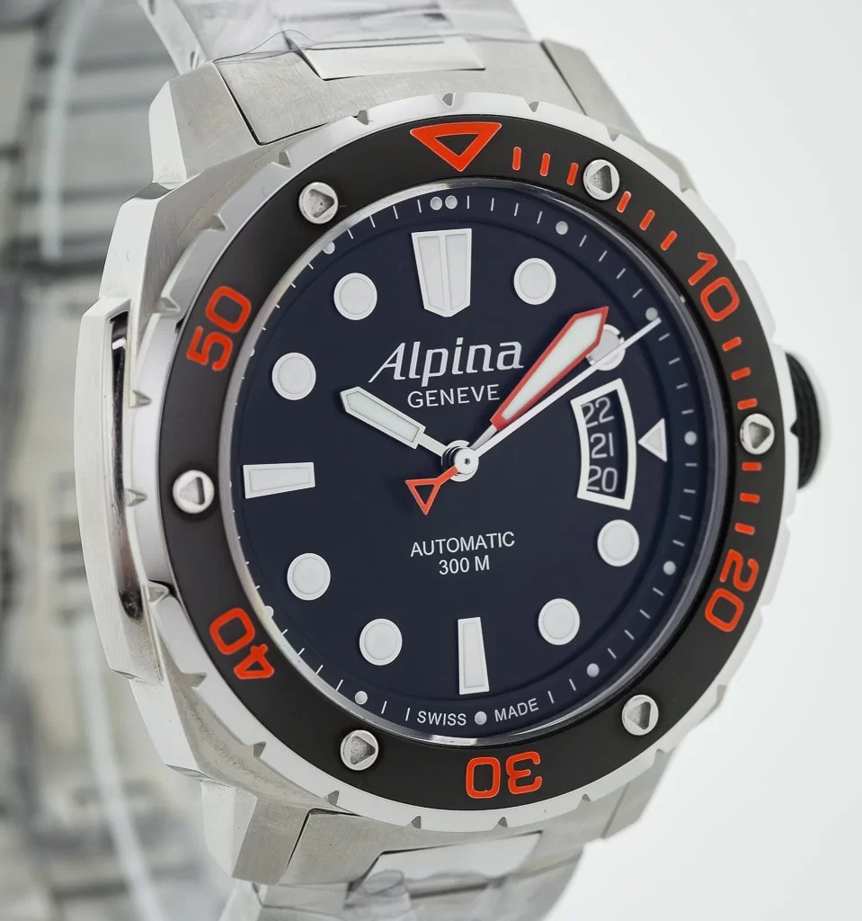 Alpina Seastrong Diver 300 Orange, Ref AL-525LB04V26B, Mens