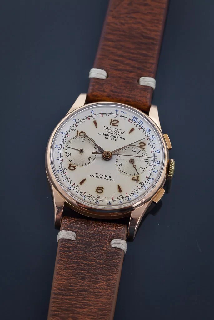 Dom Watch Chronographe, 18K Yellow Gold, Manual Movement, Cal