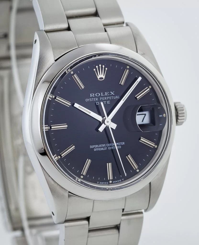 Rolex Date 34, Ref 15000, Men's, Stainless Steel, Black Dial