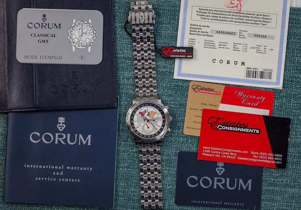 Corum Classical GMT 24, Ref 983.201.20, Men's, Stainless Steel