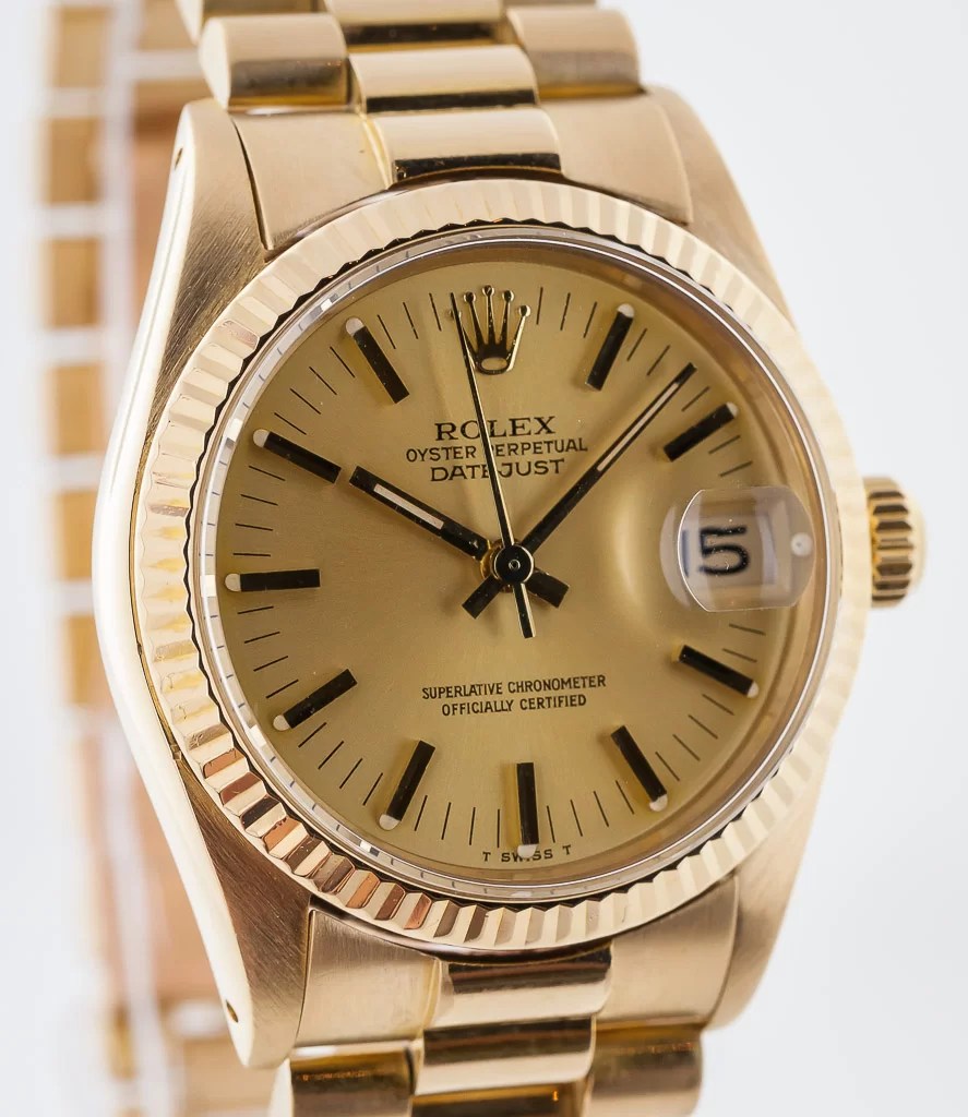 Rolex Datejust President Midsize 31, Ref 6827, Ladies, 18K Yellow