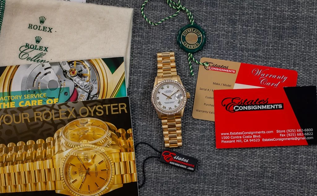 Rolex President Midsize 31, Ref 68278, Ladies, 18K Yellow Gold