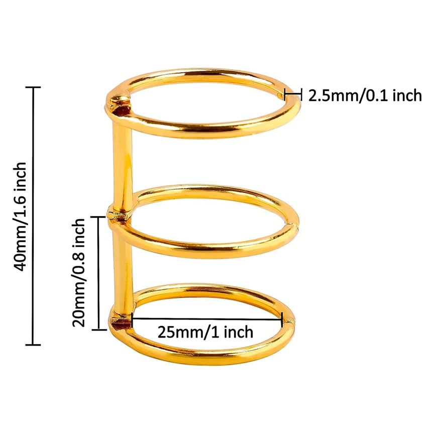 25mm 3-Ring Metal Binder Rings – Gold & Silver Loose Leaf Rings for Photo Albums, Scrapbooks, Resin Art Book Covers, Folders & DIY Crafts