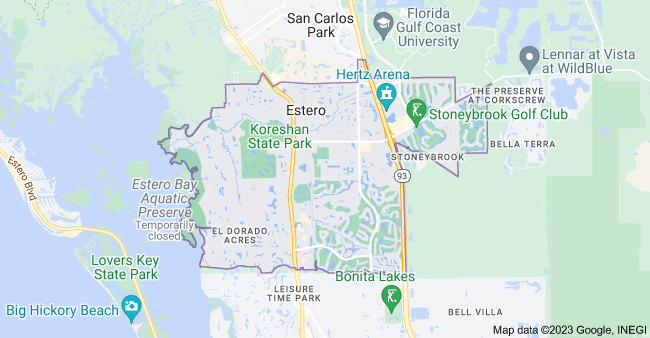 Street Map Of Estero Florida Boundaries Major Cities And Geography Boundaries 