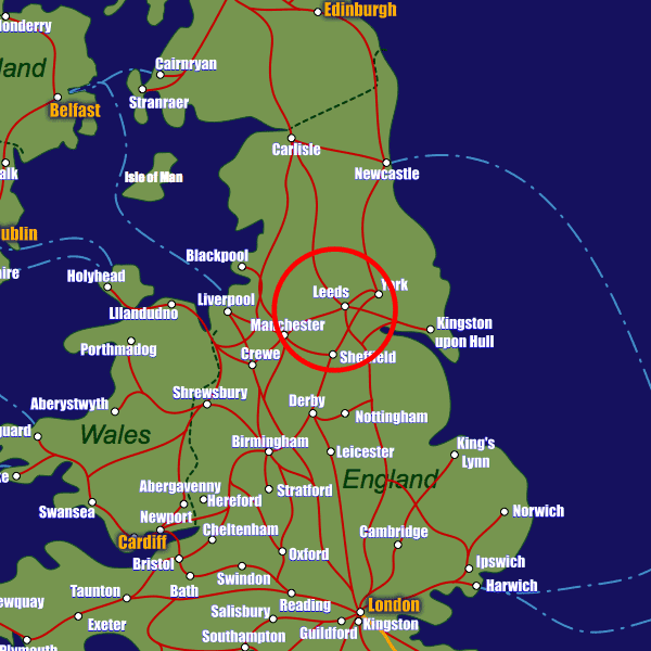 Leeds England Map Leeds City Map OVNI England Rail Showing Leeds 