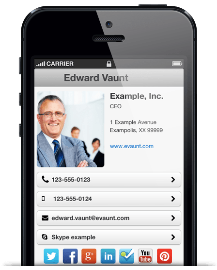 Create A Free Mobile Optimised Digital Business Card With Evaunt