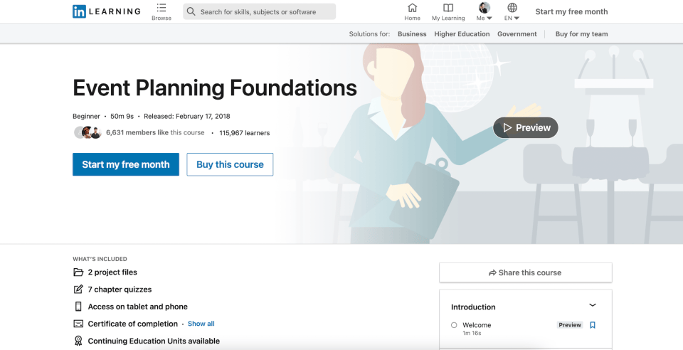 Eventuallyz - Event Planning Course on LinkedIn Learning