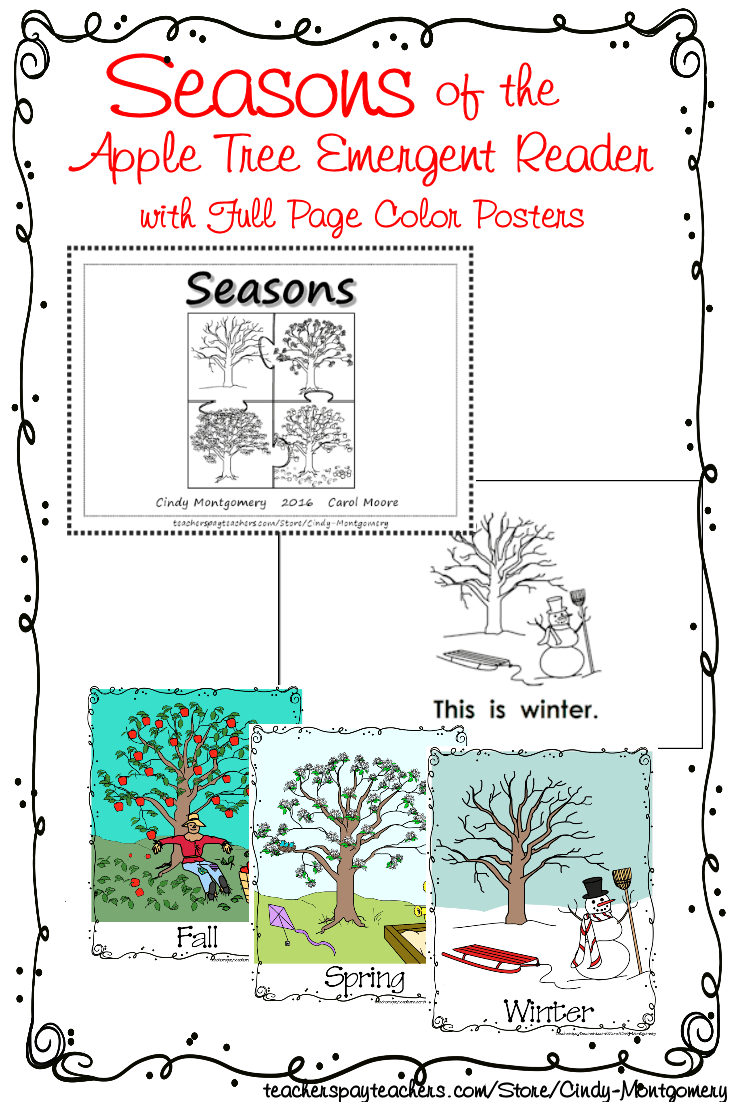 Seasons of the Apple Tree Emergent Reader and Color Posters | Every Day Is The Weekend