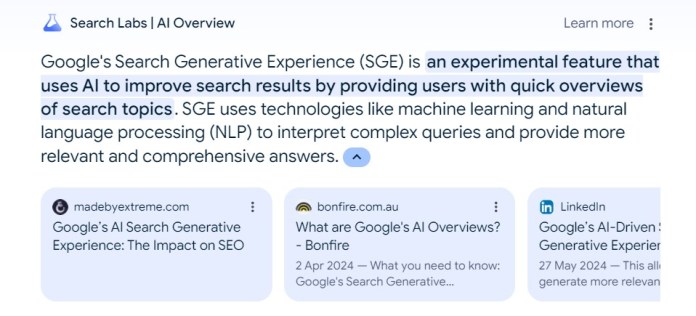 Google's AI Search Engine (Search Generative Experience)