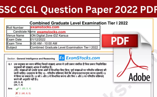 SSC CGL 2022 Question Paper With Answer Key PDF Archives - Exam Stocks