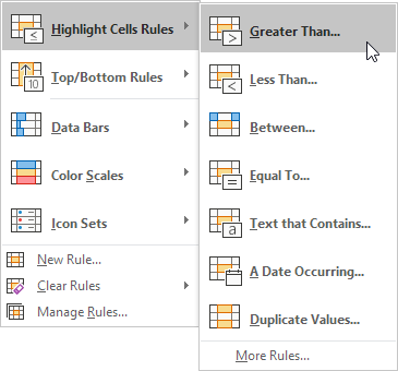 Realçar regras de células Realçar regras de células