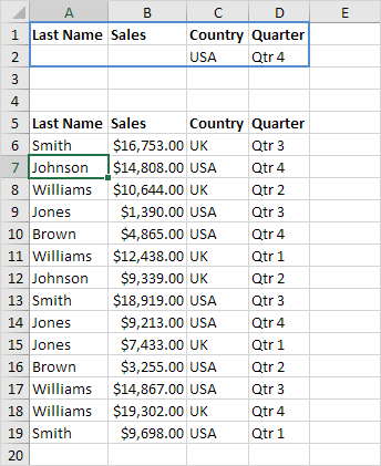 However, only one of the calculation types can be used in the formula to return the result to a single cell. Advanced Filter In Excel In Easy Steps