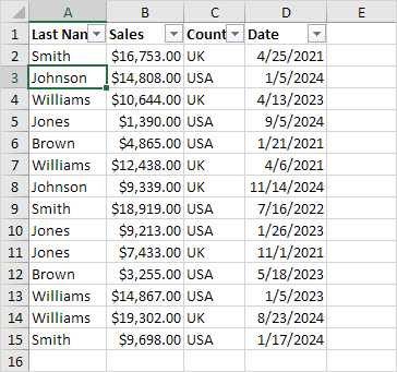Select the cell that contains the first date. Date Filters In Excel Easy Filtering By Date