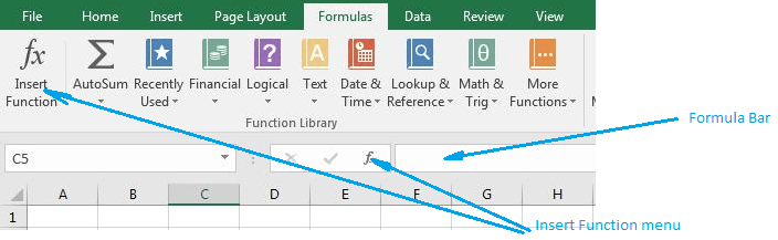 Functions Menu - Excel First